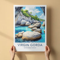 Virgin Gorda Poster - British Overseas Territory Blue Water Caves Gallery Art