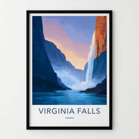 Virginia Falls Poster - Canada Travel Art - Grand Canyon Waterfall Home Decor