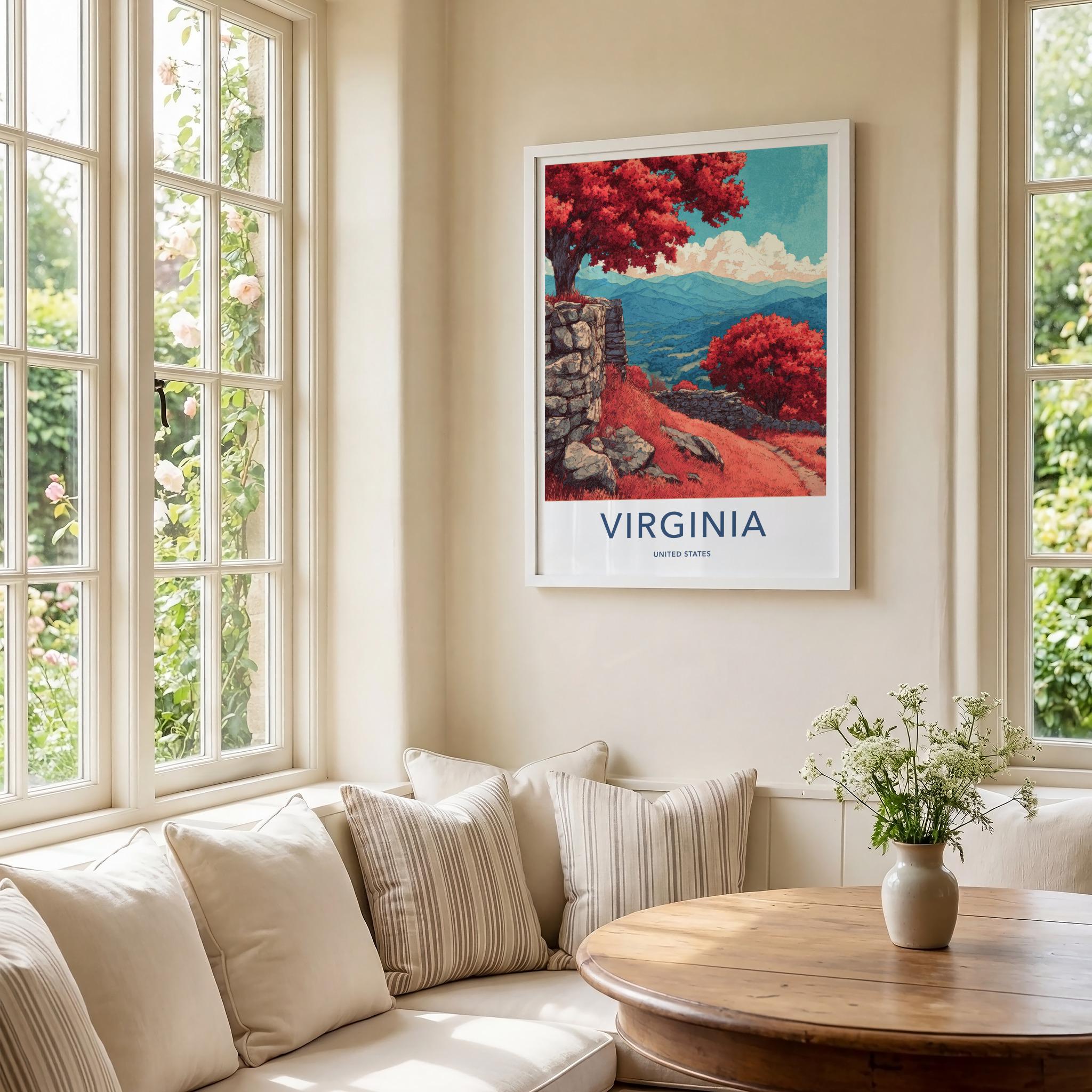 Virginia Poster - Virginia Art Print - Vibrant Autumn Valley Home Decor