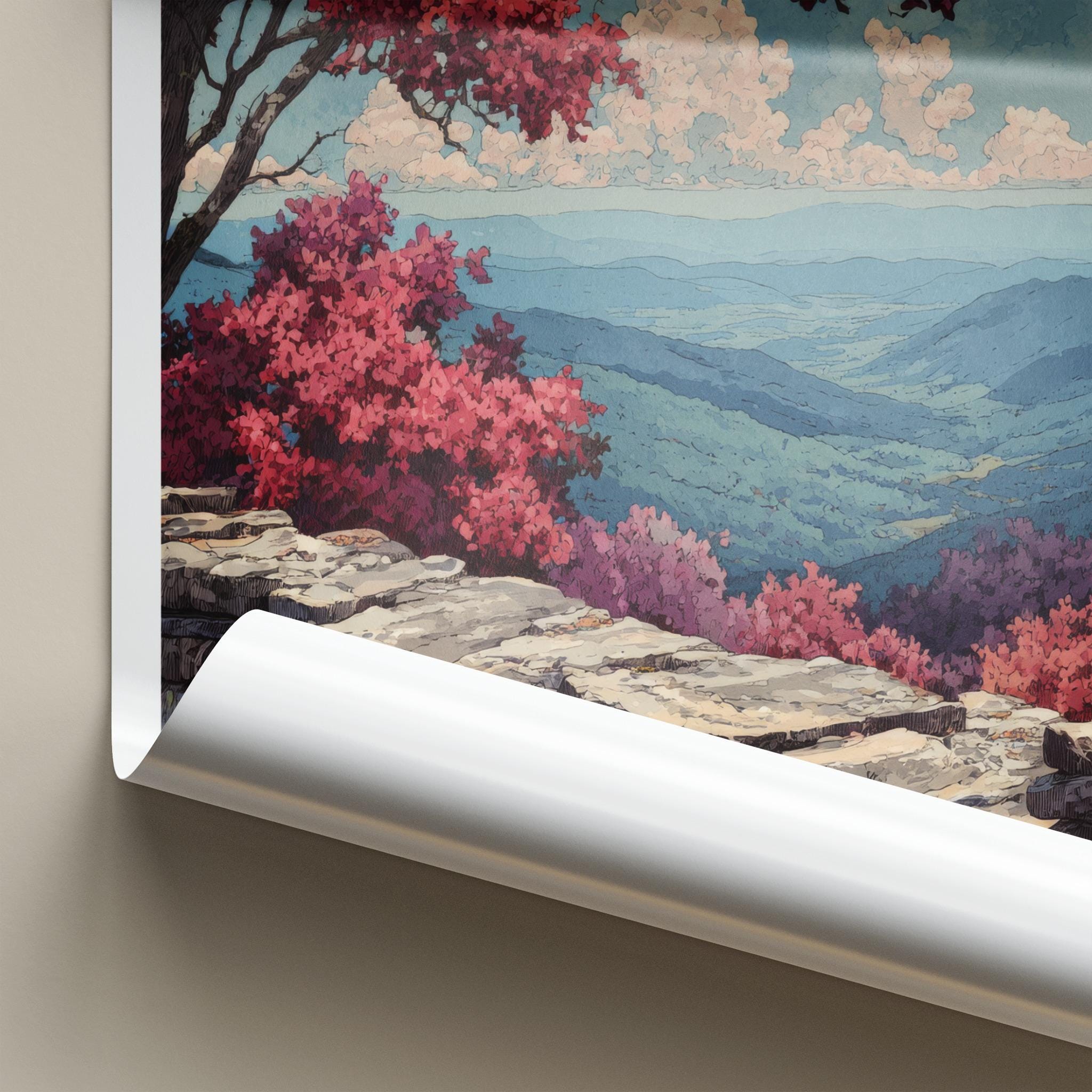 Virginia Poster - Virginia Travel Art - Red Trees Overlook Home Decor