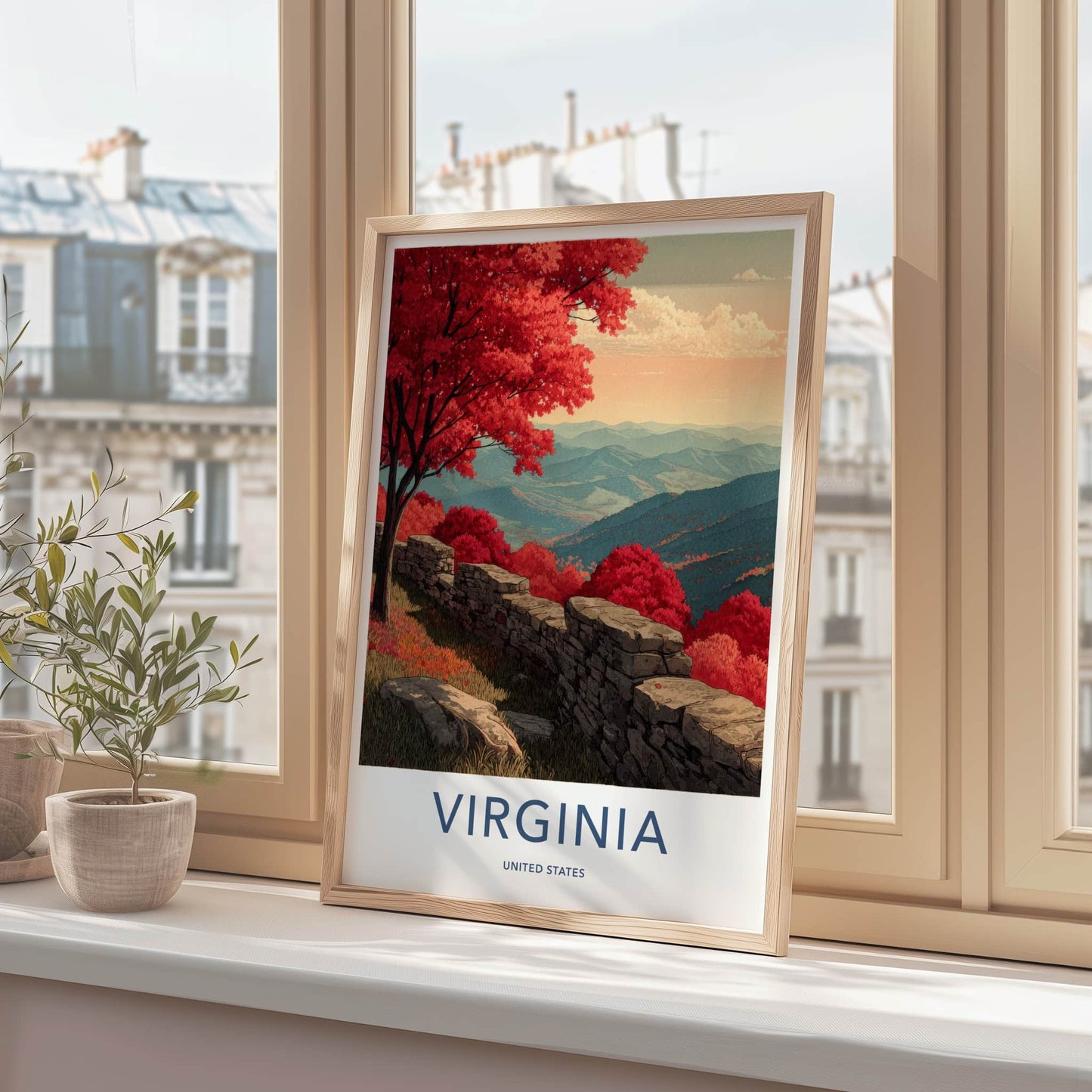Virginia Poster - Virginia Wall Art Autumn Ridge Framed Art