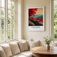 Virginia Poster - Virginia Wall Art Autumn Ridge Framed Art