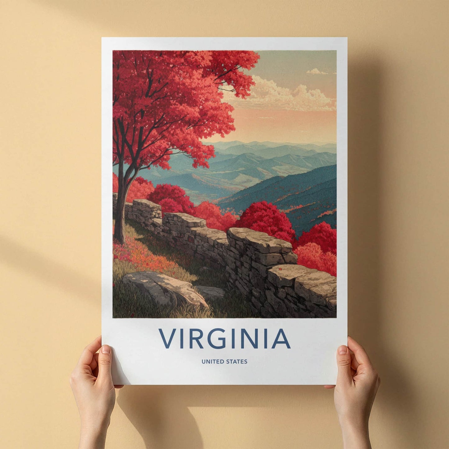 Virginia Poster - Virginia Wall Art Autumn Ridge Framed Art