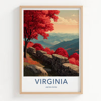 Virginia Poster - Virginia Wall Art Autumn Ridge Framed Art