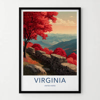 Virginia Poster - Virginia Wall Art Autumn Ridge Framed Art