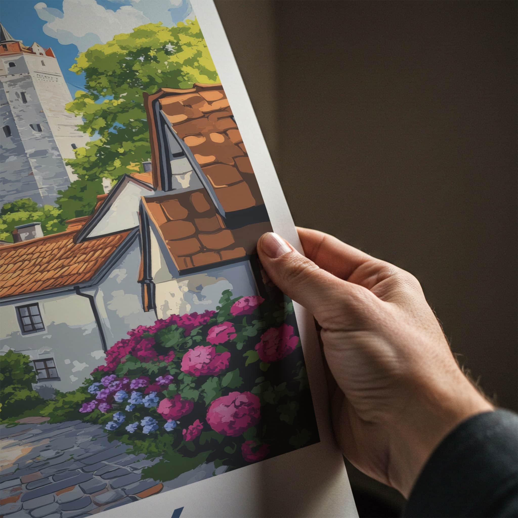 Visby Poster - Sweden Travel Art - Historic Tower Village Home Decor
