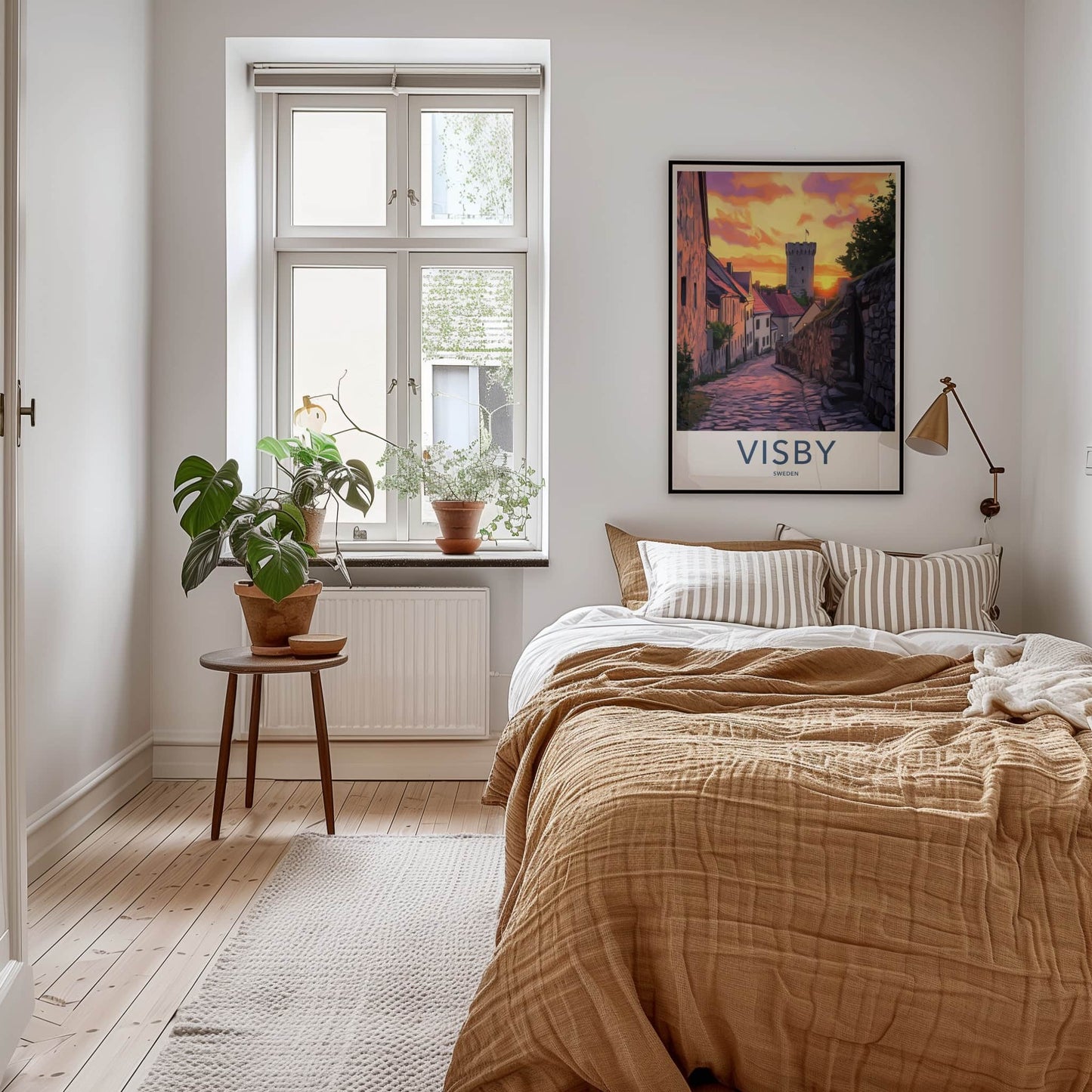 Visby Poster - Sweden Travel Art - Walled City Sunset Wall Decor