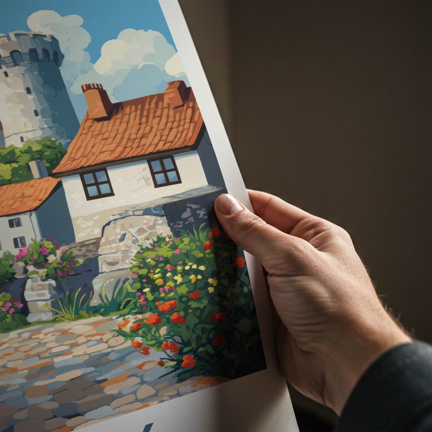Visby Poster - Sweden Wall Art - Historic Village Blooming Home Decor