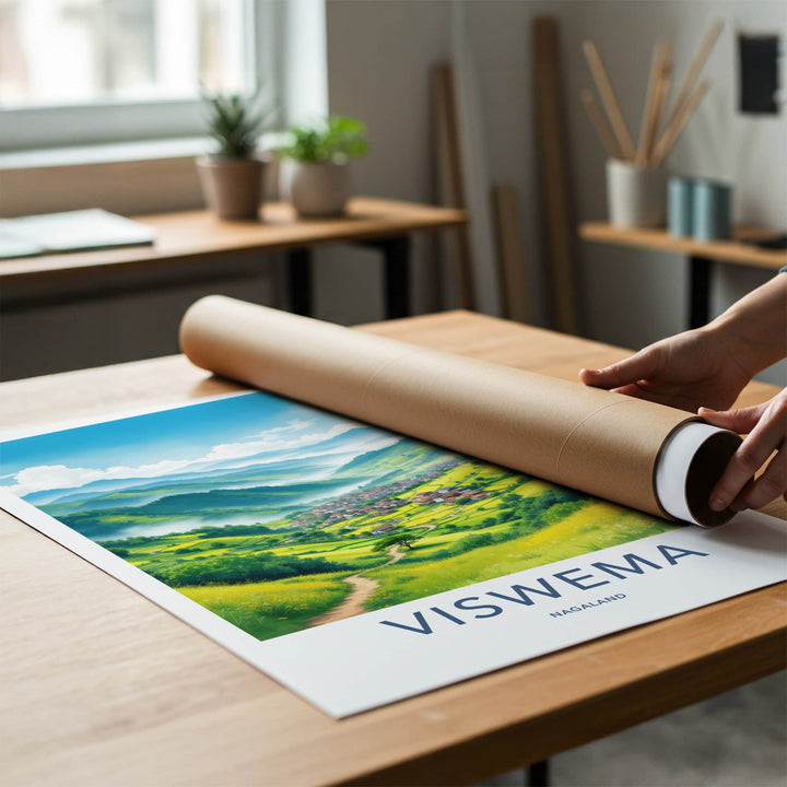 Viswema Poster - India Art Print - Nagaland Lush Green Mountains Gallery Art