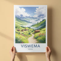 Viswema Poster - India Travel Art - Nagaland Green Mountain Village Home Decor