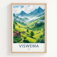 Viswema Poster - India Travel Art - Nagaland Green Terraces Home Decor