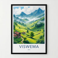 Viswema Poster - India Travel Art - Nagaland Green Terraces Home Decor