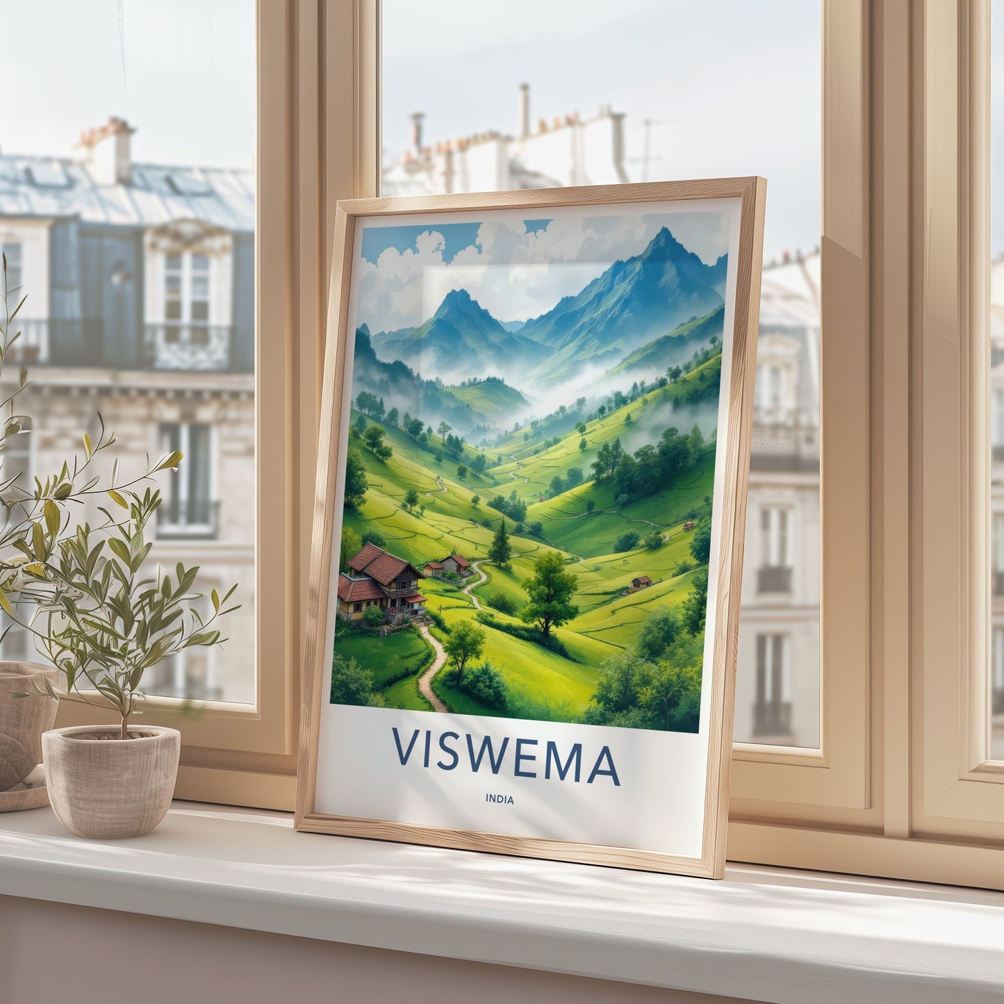 Viswema Poster - India Travel Art - Nagaland Green Terraces Home Decor