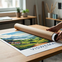 Viswema Poster - India Travel Art - Nagaland Misty Valley Landscape Home Decor