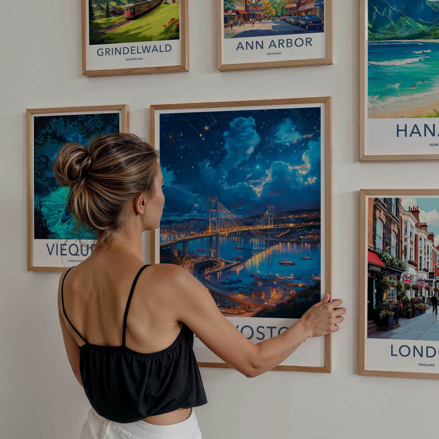 Vladivostok Poster - Russia Travel Art - Starry Bridge City Home Decor