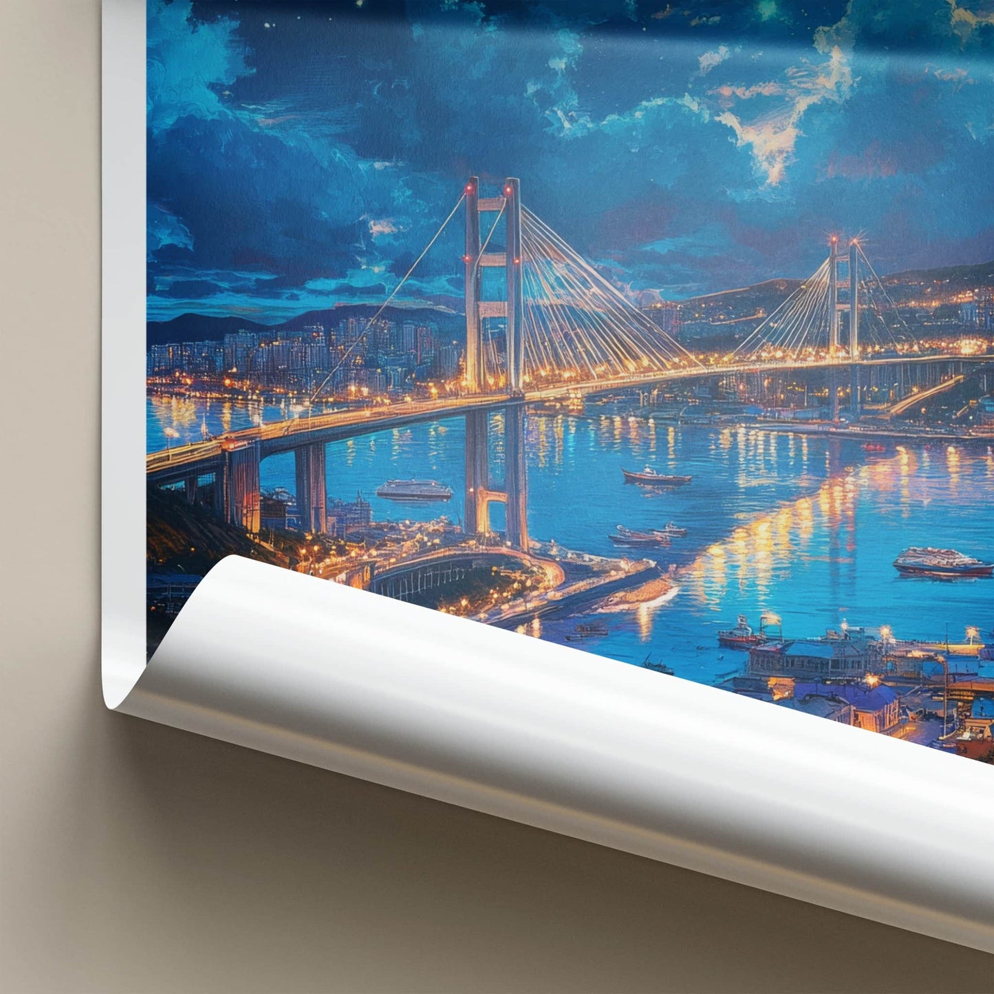 Vladivostok Poster - Russia Travel Art - Starry Bridge City Home Decor