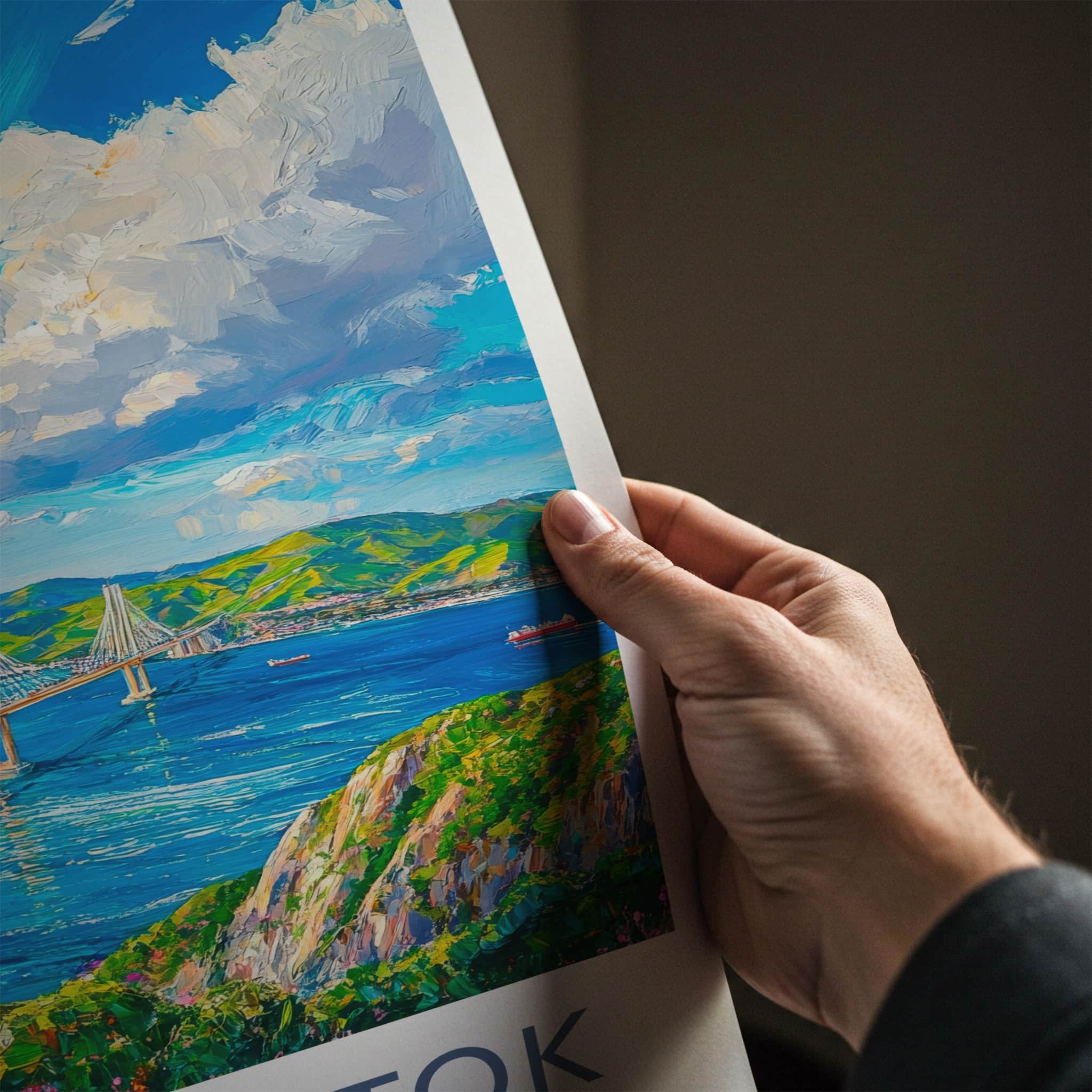 Vladivostok Poster - Russia Wall Art - Vibrant Bay Bridge Home Decor