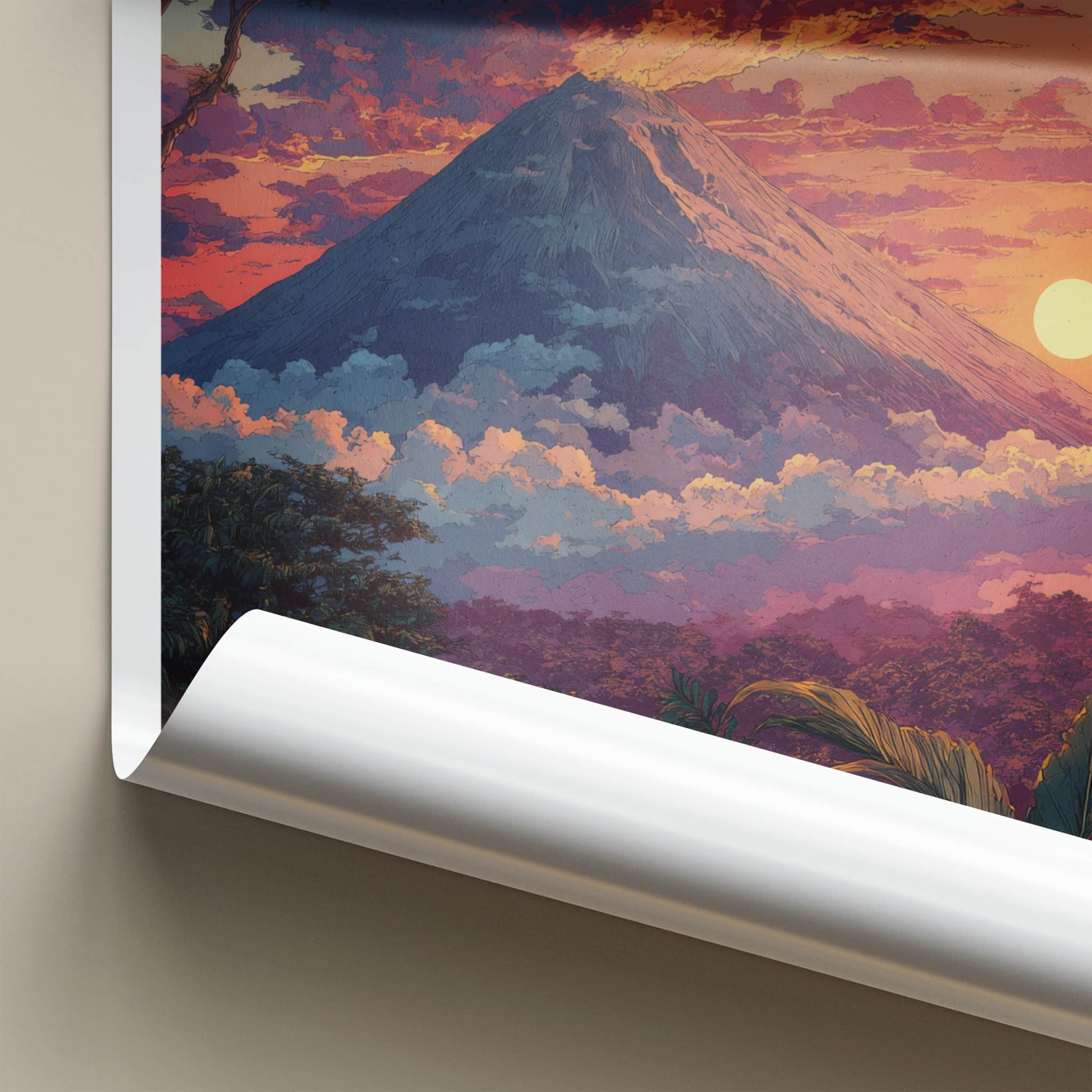 Volcan Arenal Poster - Costa Rica Sunset Vibrant Peaks Gallery Art
