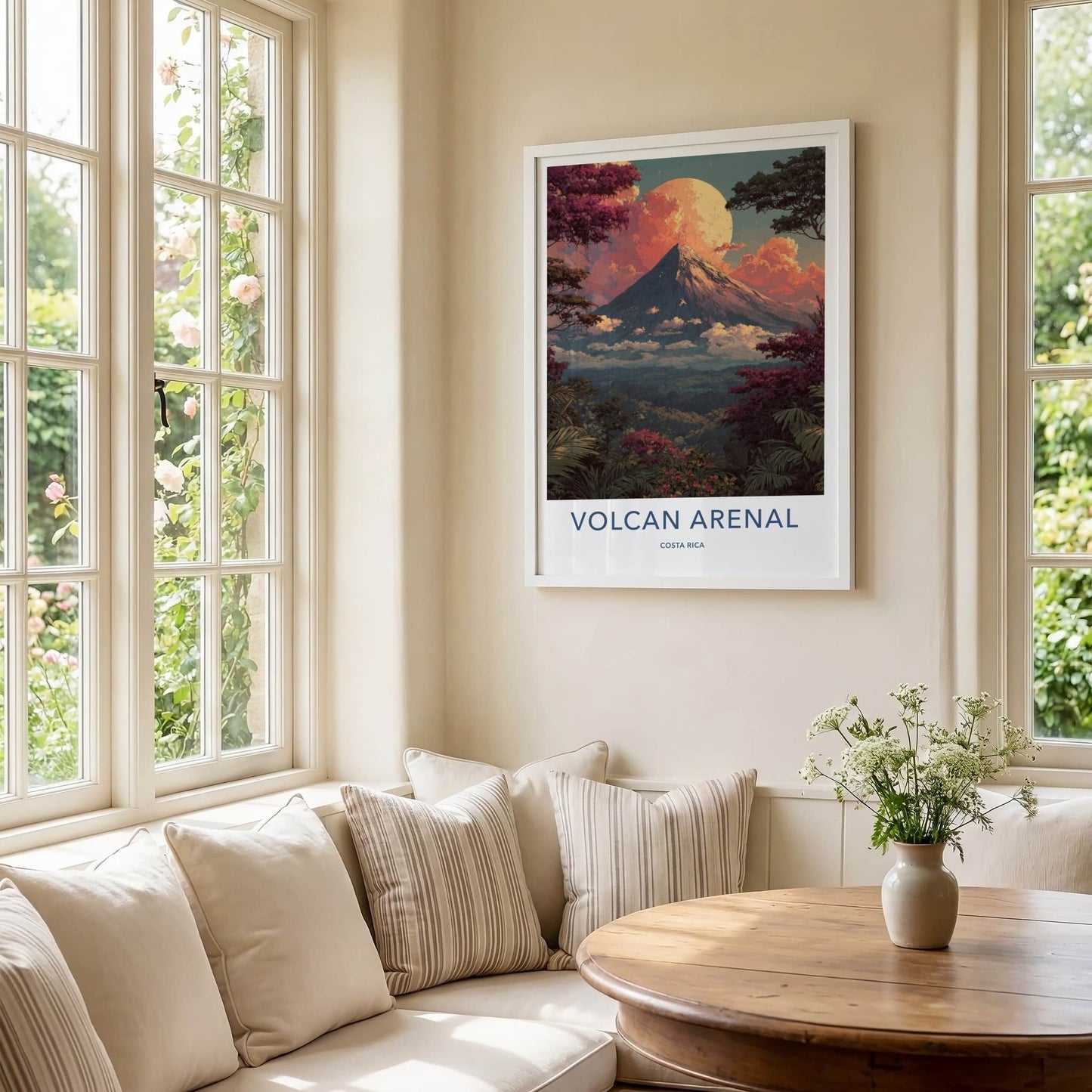 Volcan Arenal Poster - Costa Rica Travel Art - Full Moon Home Decor