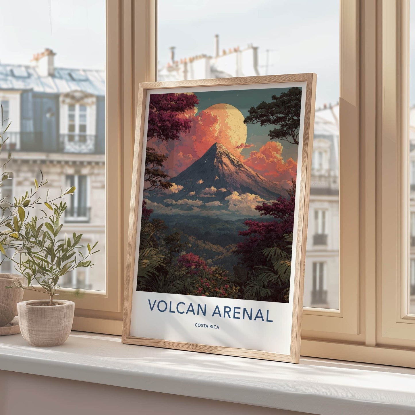 Volcan Arenal Poster - Costa Rica Travel Art - Full Moon Home Decor