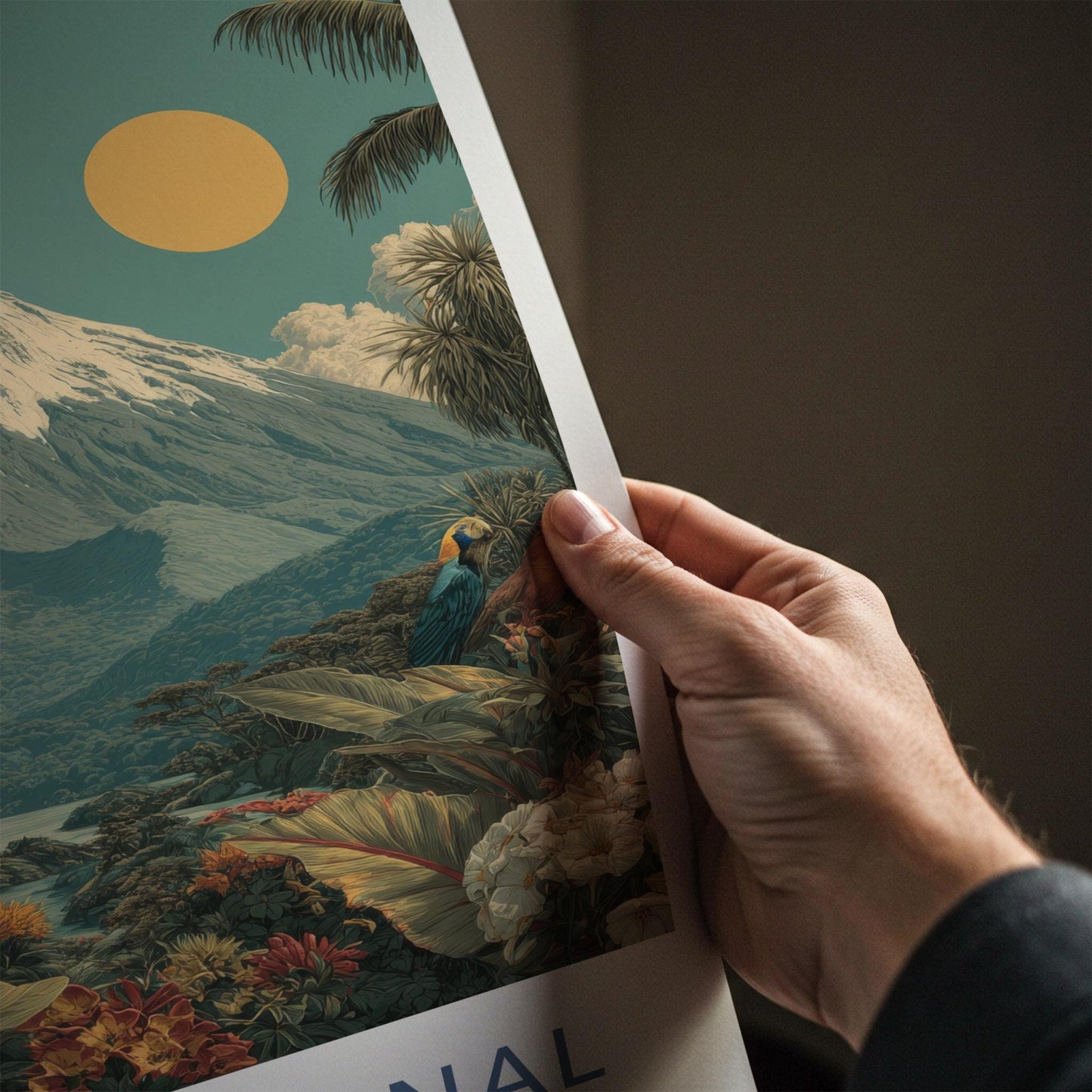 Volcan Arenal Poster - Costa Rica Travel Art - Lush Jungle Birds Home Decor