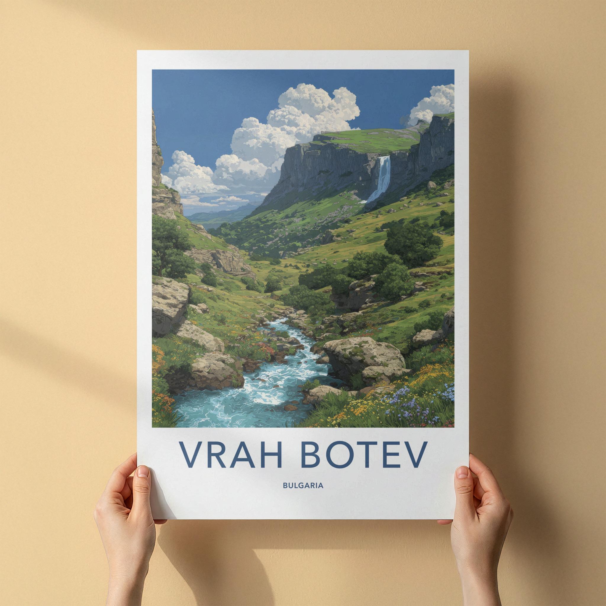 Vrah Botev Poster - Bulgaria Travel Art - Lush Mountain Stream Home Decor