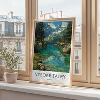 Vysoke Tatry Poster - Slovakia Travel Art - Clear Alpine Lake Home Decor