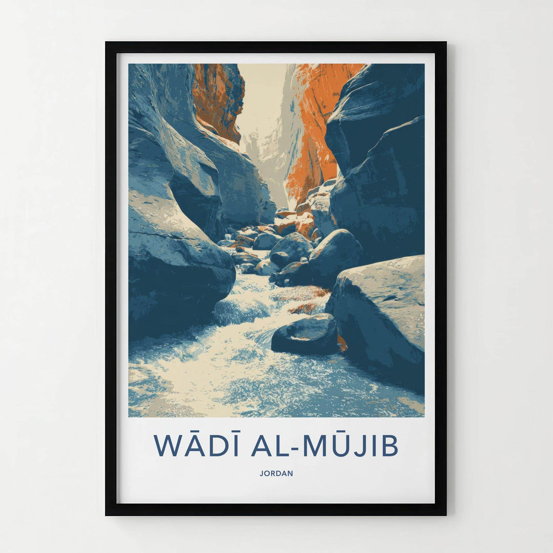 Wadi Al Mujib Poster - Jordan Travel Art - Canyon River Flow Wall Decor