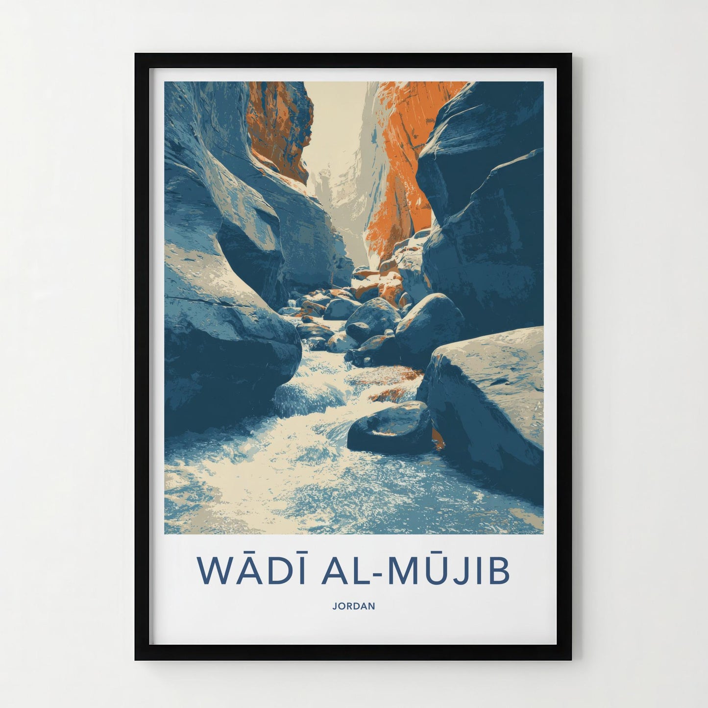 Wadi Al Mujib Poster - Jordan Travel Art - Canyon River Flow Wall Decor