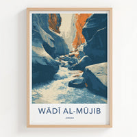 Wadi Al Mujib Poster - Jordan Travel Art - Canyon River Flow Wall Decor