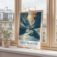 Wadi Al Mujib Poster - Jordan Travel Art - Canyon River Flow Wall Decor