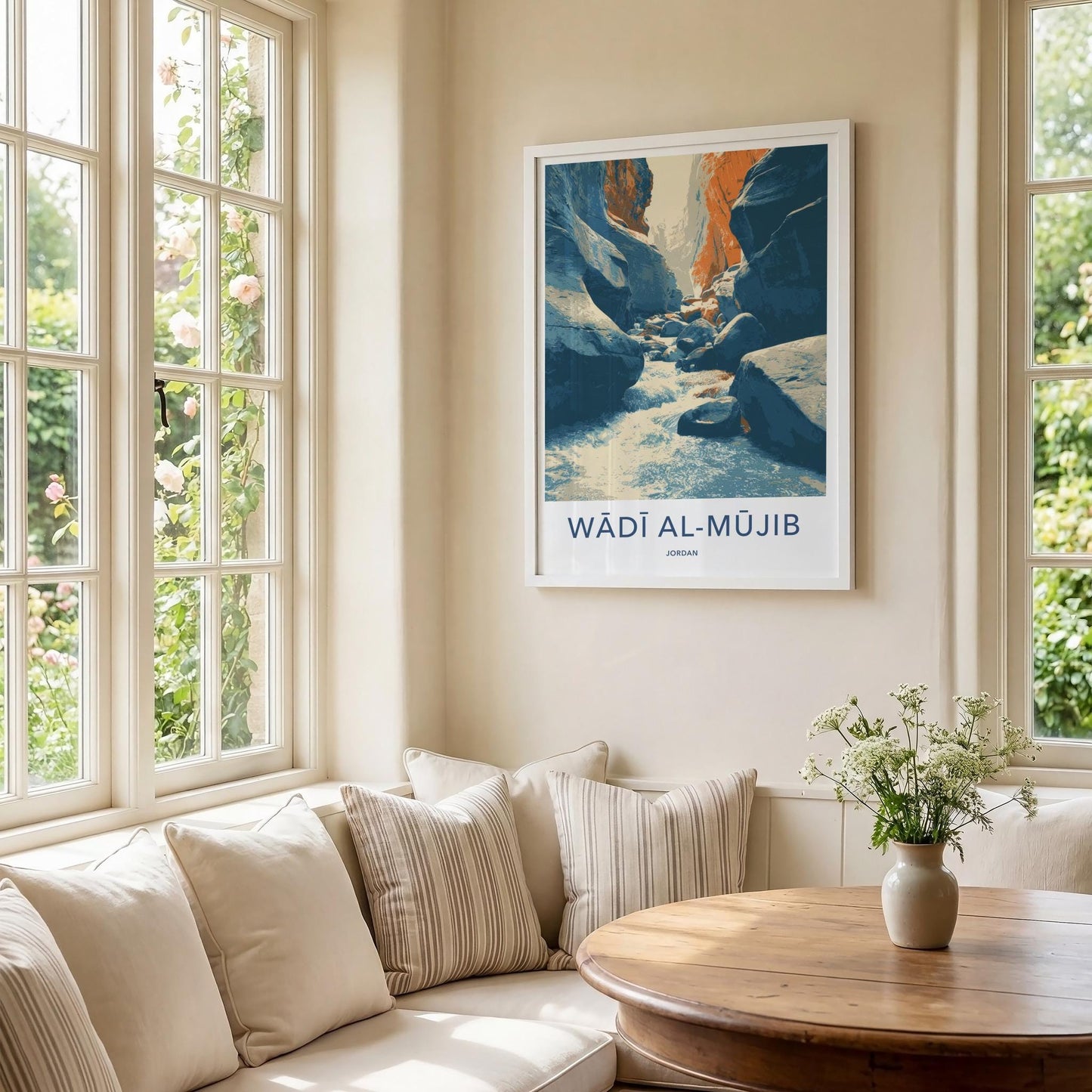 Wadi Al Mujib Poster - Jordan Travel Art - Canyon River Flow Wall Decor