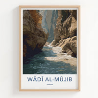 Wadi Al-Mujib Poster - Jordan Travel Art - River Canyon Flow Home Decor