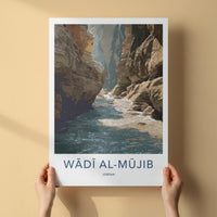 Wadi Al-Mujib Poster - Jordan Travel Art - River Canyon Flow Home Decor