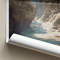 Wadi Al-Mujib Poster - Jordan Travel Art - River Canyon Flow Home Decor