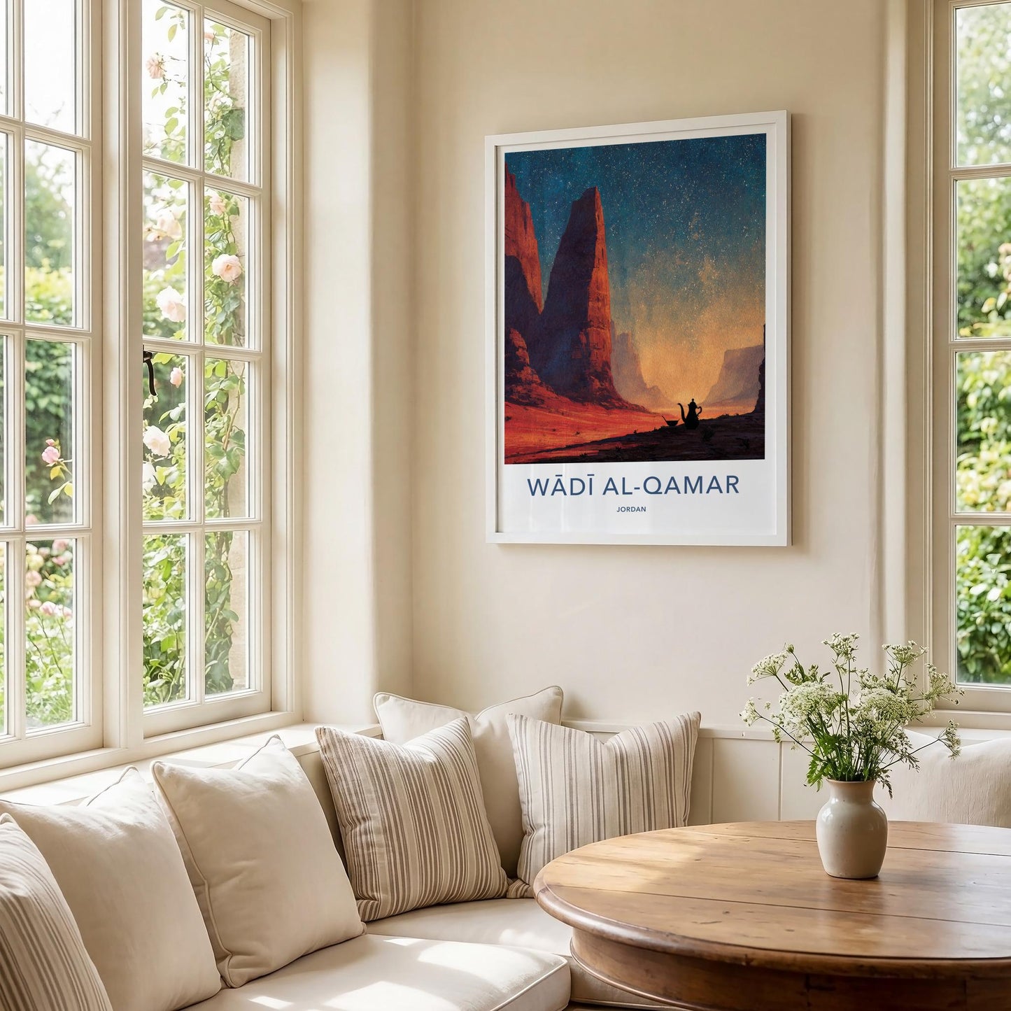 Wadi Al-Qamar Poster - Jordan Travel Art - Starry Desert Teapot Home Decor