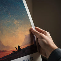 Wadi Al-Qamar Poster - Jordan Travel Art - Starry Desert Teapot Home Decor