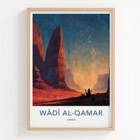 Wadi Al-Qamar Poster - Jordan Travel Art - Starry Desert Teapot Home Decor