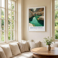 Wadi Bani Khalid Poster - Oman Travel Art - Canyon Green Water Home Decor
