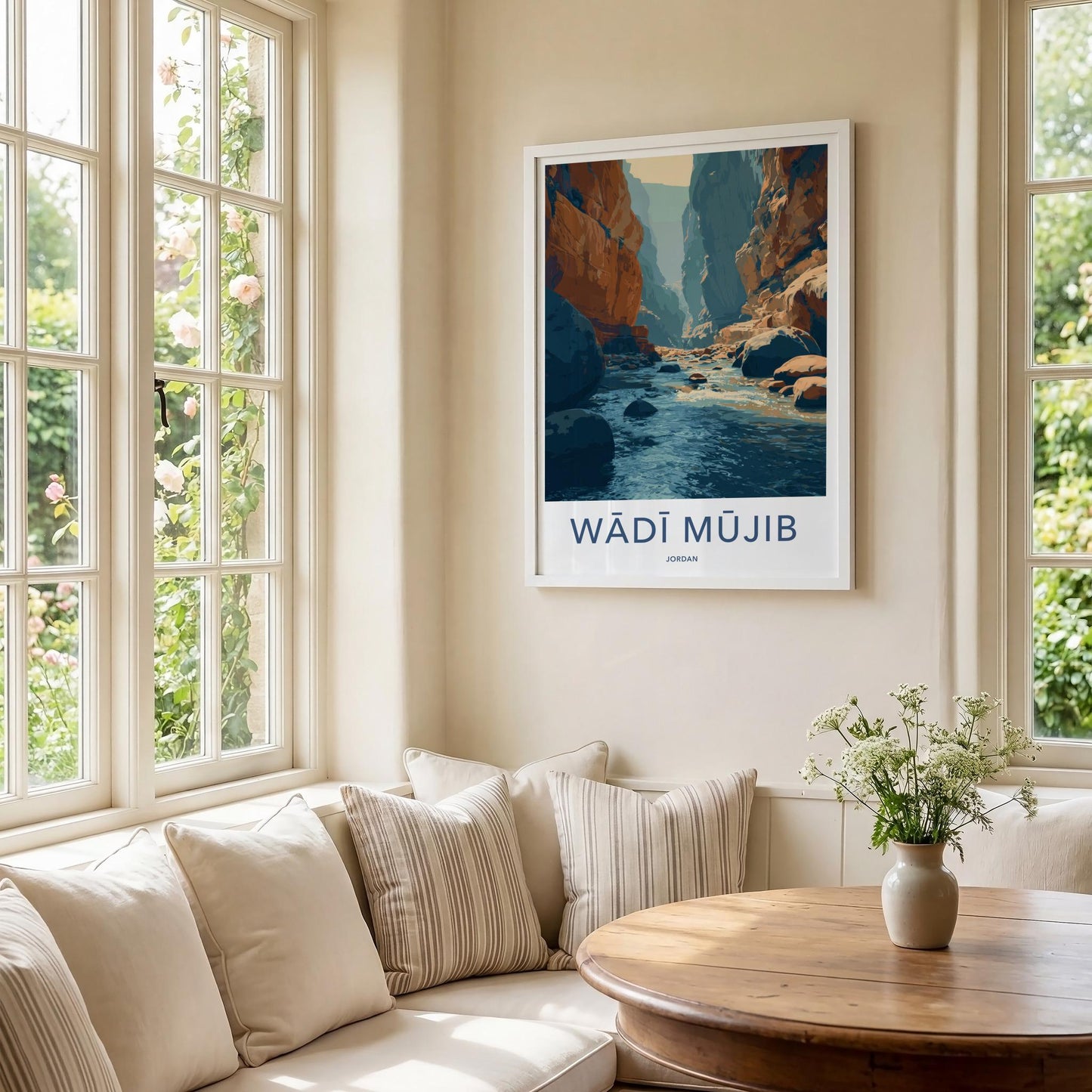 Wadi Mujib Poster - Jordan Travel Art - Deep Gorge River Home Decor