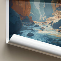 Wadi Mujib Poster - Jordan Travel Art - Deep Gorge River Home Decor