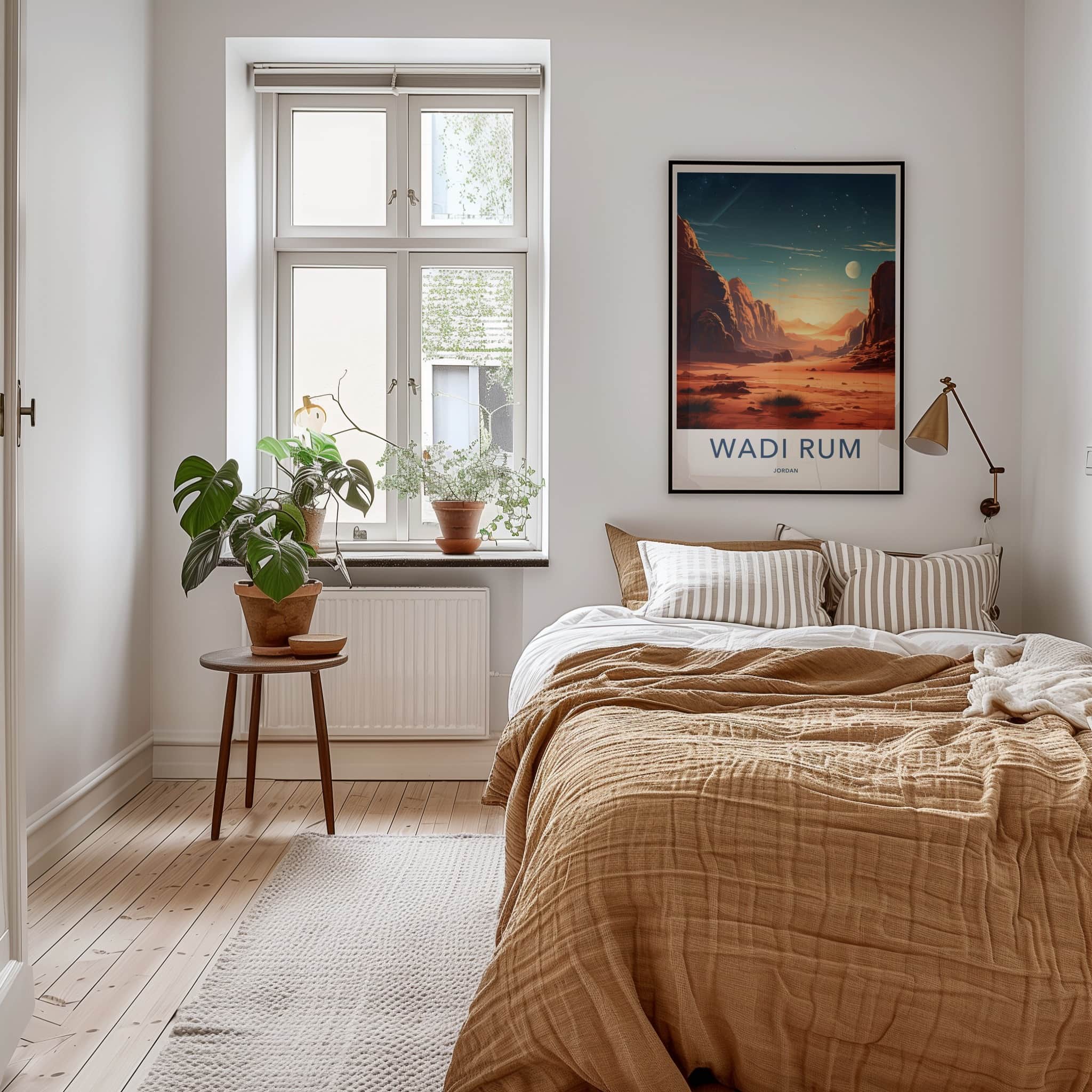 Wadi Rum Poster - Jordan Travel Art - Alien Lunar Desert Home Decor