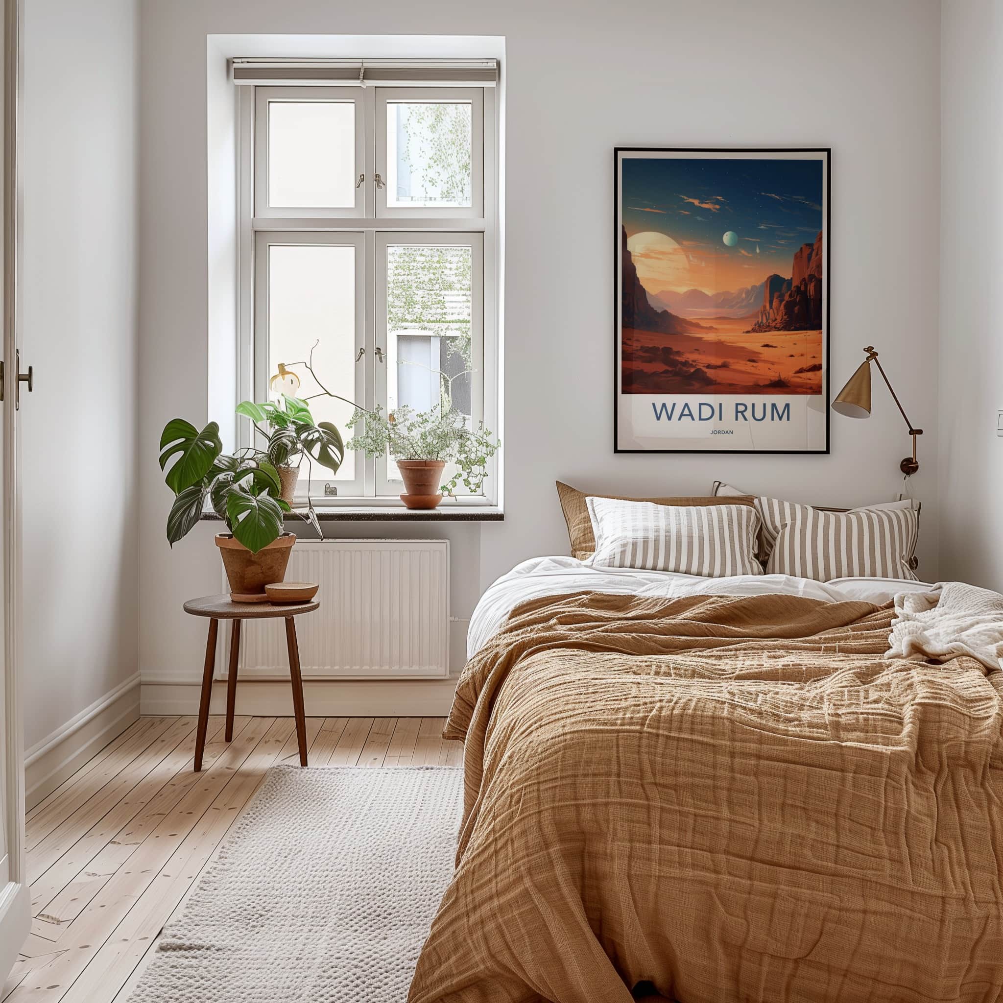 Wadi Rum Poster - Jordan Travel Art - Desert Sunset Home Decor
