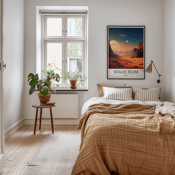 Wadi Rum Poster - Jordan Travel Art - Desert Sunset Home Decor