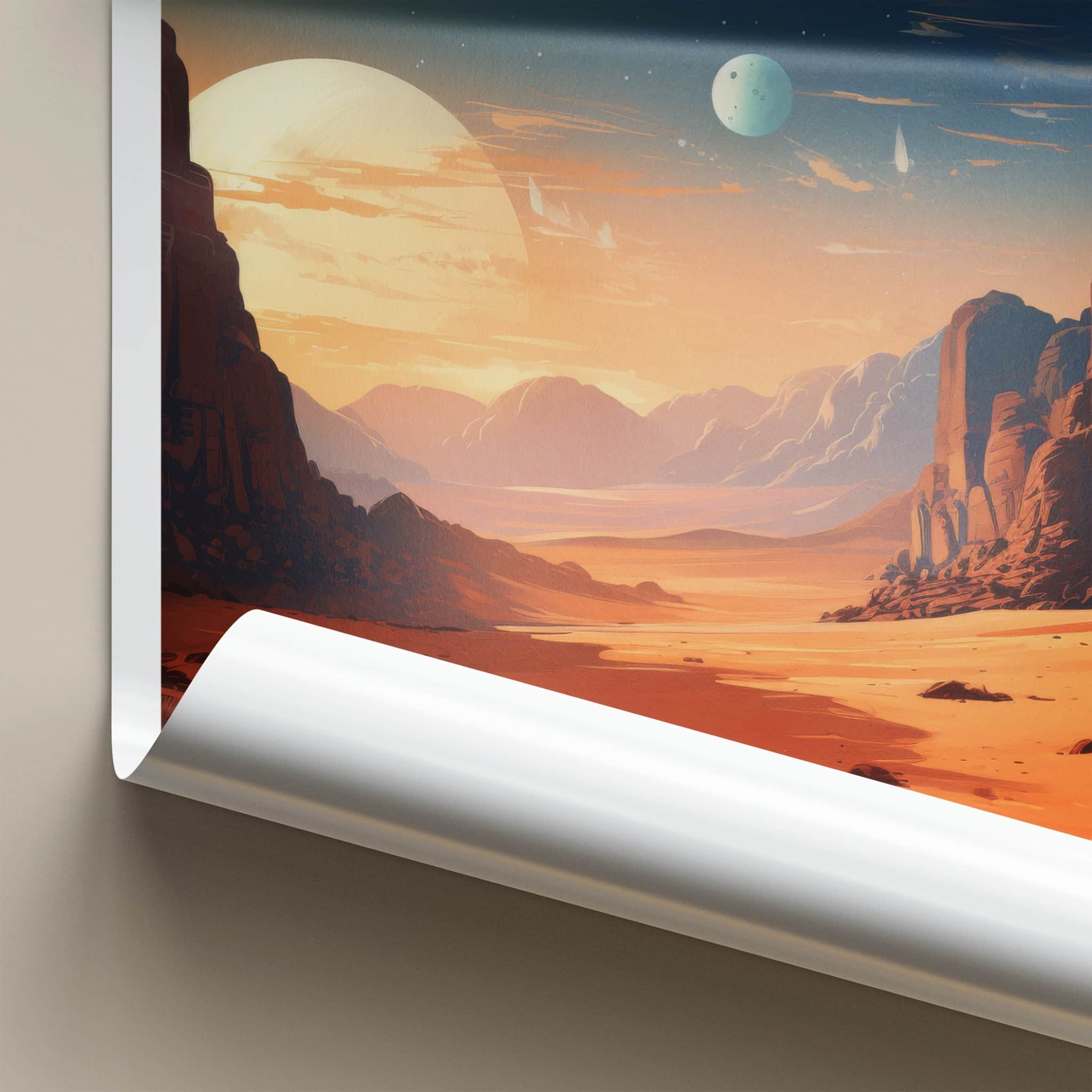 Wadi Rum Poster - Jordan Travel Art - Desert Sunset Home Decor
