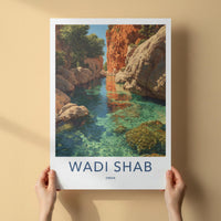 Wadi Shab Poster - Oman Art Print - Clear Canyon Water Home Decor