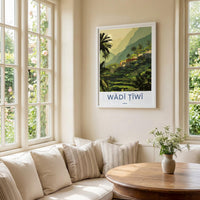 Wadi Tiwi Poster - Oman Wall Art - Green Terraced Village Home Decor