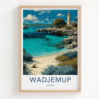Wadjemup Poster - Australia Travel Art - Coastal Clear Water Home Decor