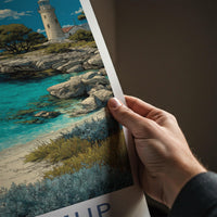 Wadjemup Poster - Australia Travel Art - Coastal Clear Water Home Decor