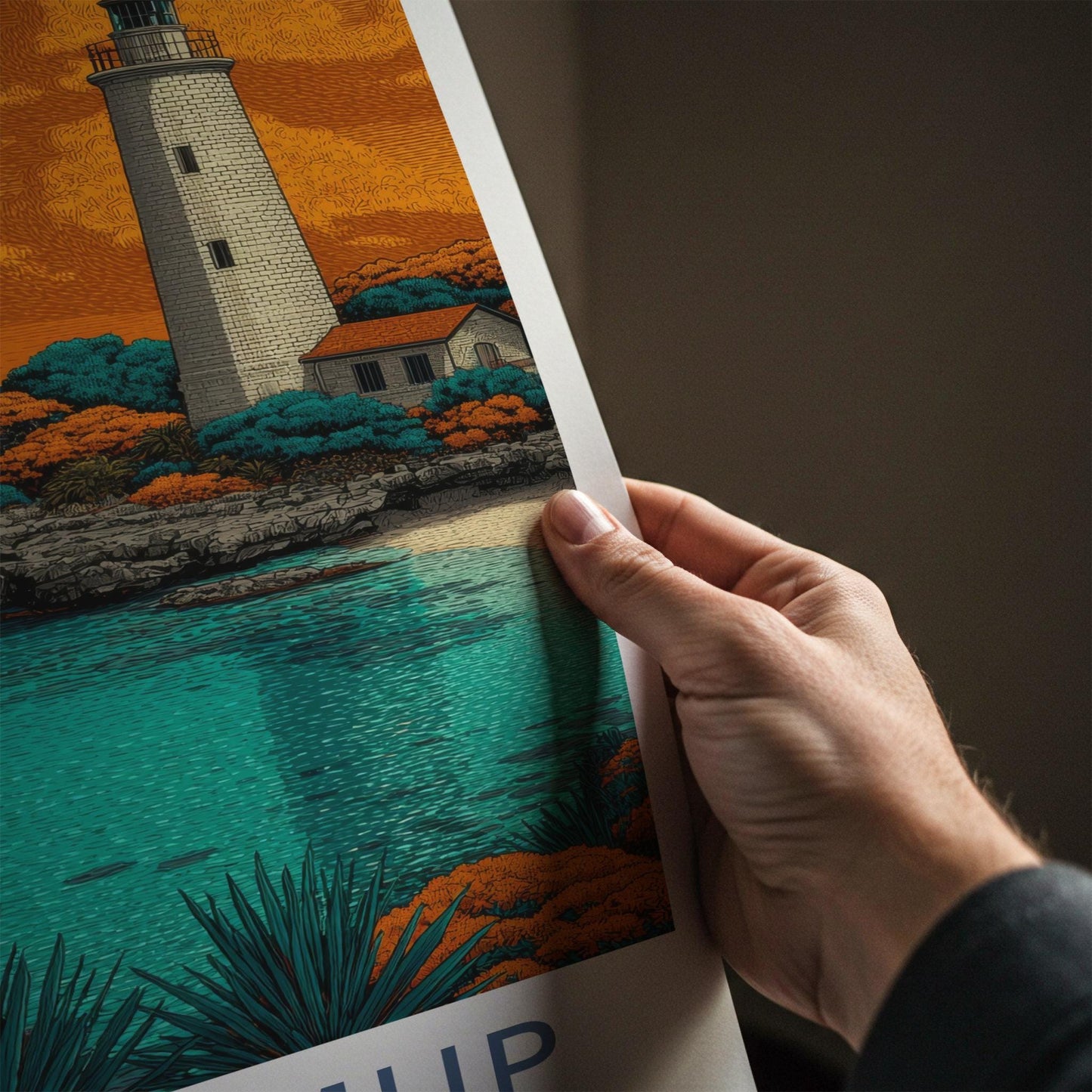 Wadjemup Poster - Australia Travel Art - Ocean Lighthouse Boats Home Decor